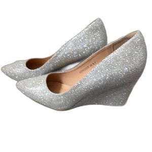 Silver Wedges, Closed Toe, Pumps, Pointed Toe IDIFU